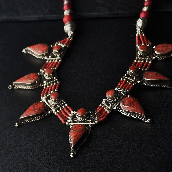 Tibetan Coral Handmade Necklace - Baga Ethnik Living