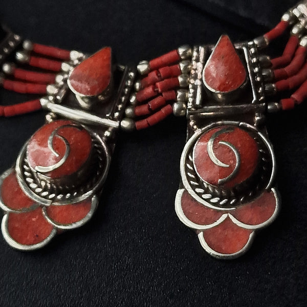 Turquoise and Coral Summer Jewelry Necklace