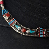 Coral and Turquoise Inlay Necklace