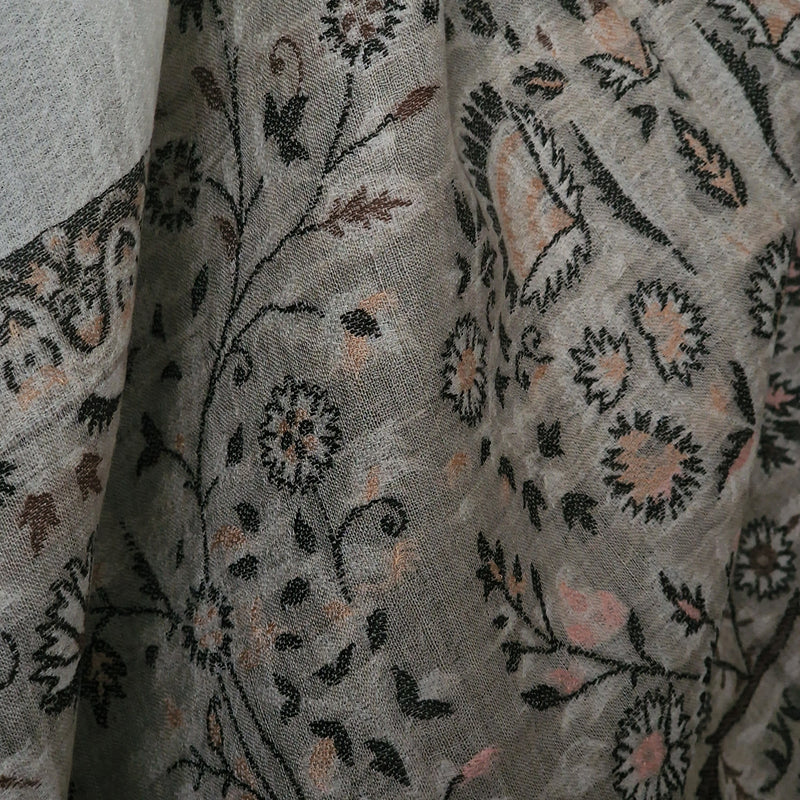Quality Pashmina Cashmere Soft Kashmir Kani Stole - Petunia - Baga Ethnik Living