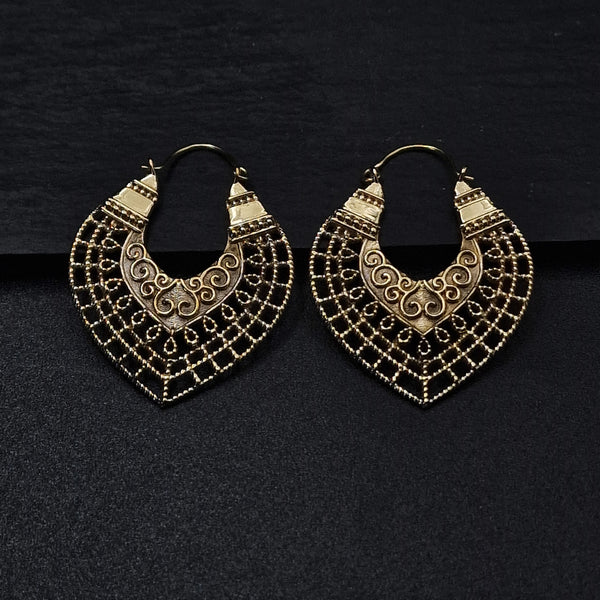 Intricate Tribal Boho Lightweight Hoop Earrings