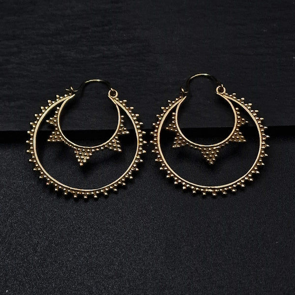 Tribal Boho Handmade Double Hoop Earrings