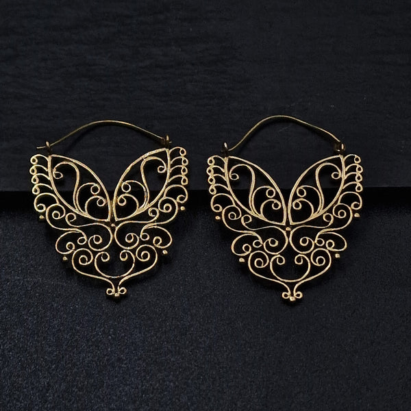 Butterfly Design Hoop Earrings