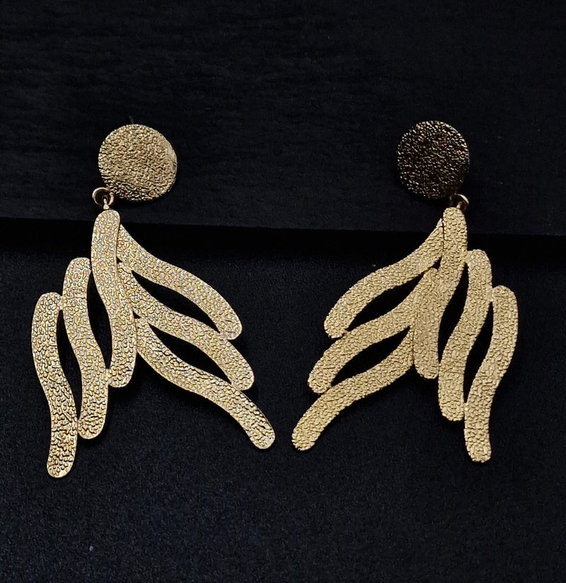 Art Deco Inspired Brass Hammered Earrings