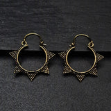 Handmade Tribal Brass Hoop Lightweight Earrings