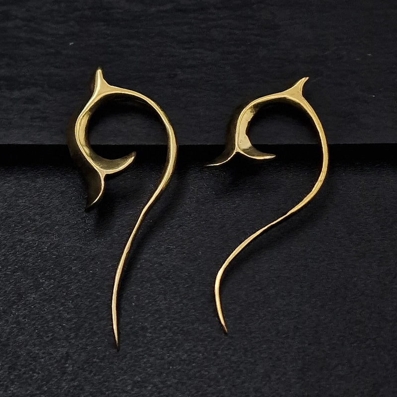 Brass Tribal Hook Handmade Earrings