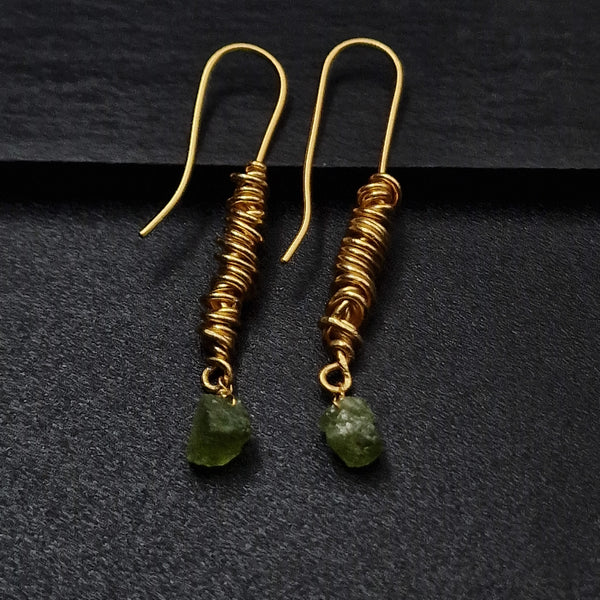 Brass Peridot Lightweight Hook Earrings