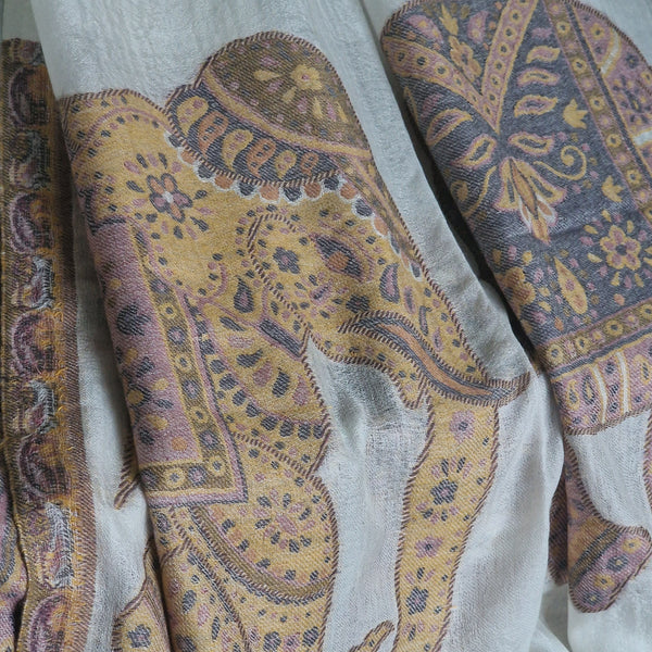 Kashmiri White Kani Pashmina Cashmere – Calla Lilly