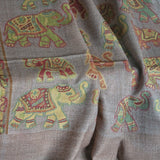 Soft Kashmir Pashmina Jacquard Loomed Kani Cashmere Stole - Rosy Oak