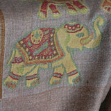 Soft Kashmir Pashmina Jacquard Loomed Kani Cashmere Stole - Rosy Oak