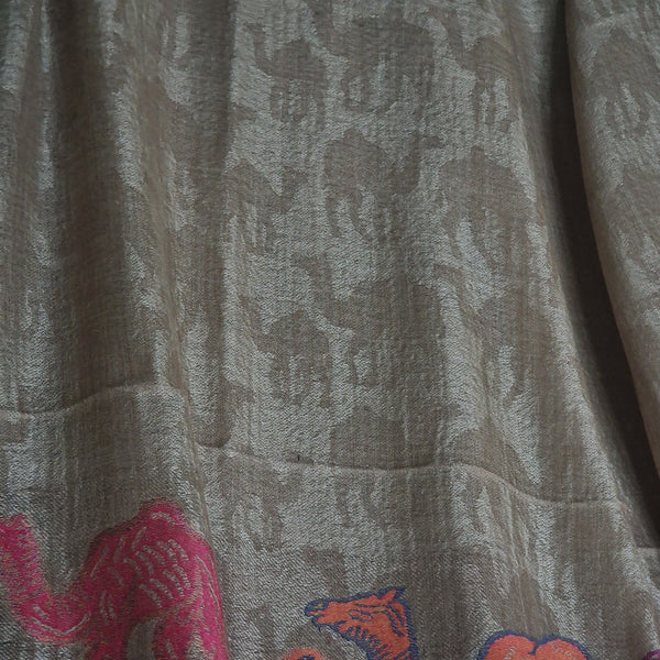 Fine Wool Blend Kani Kashmir Pashmina Stole – Sahara Color, Handwoven