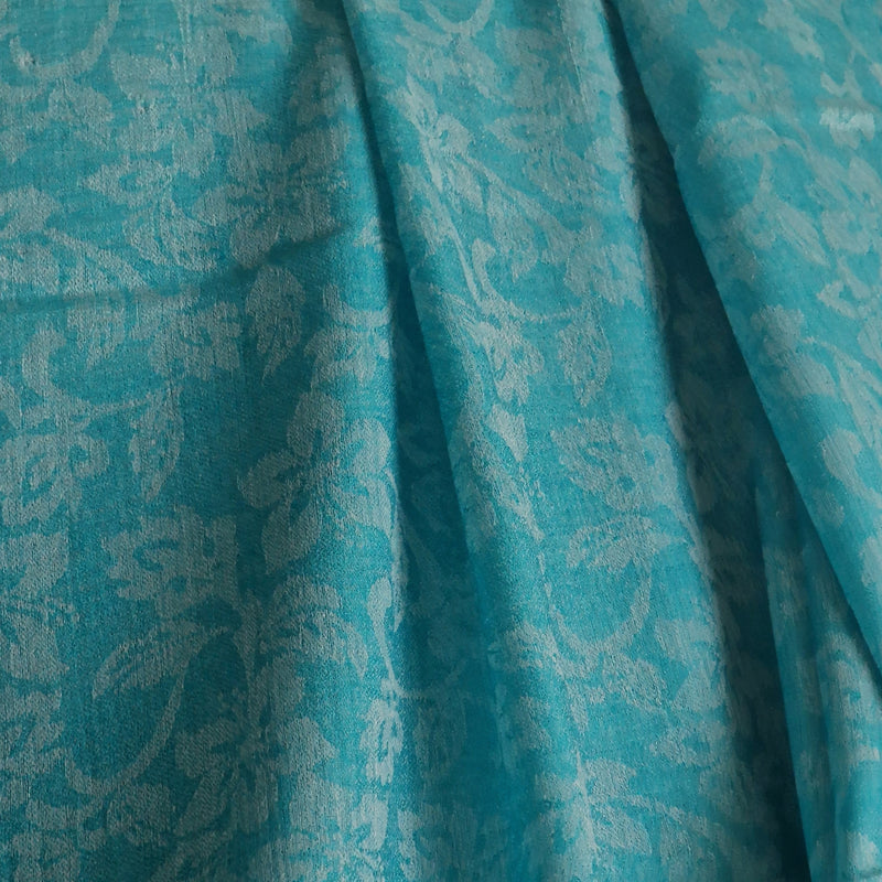 Jacquard-Loom Weaved Luxury Soft Himalayan Kashmir Pashmina - Sapphire Blue