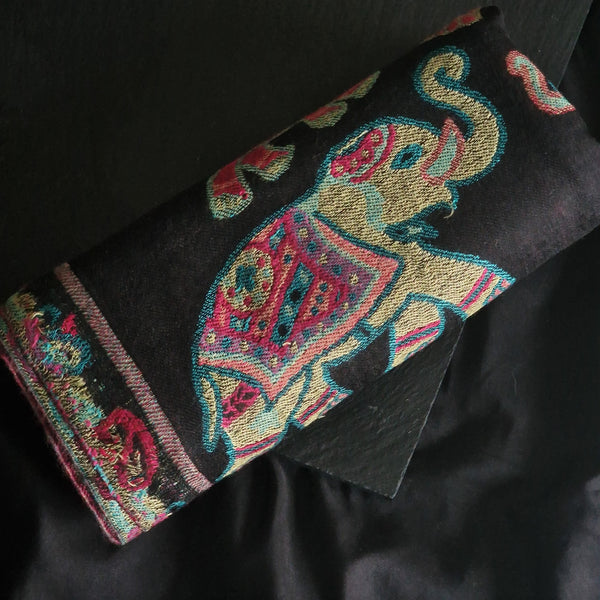 Luxury Kashmir Kani Pashmina Stole – Soft, Handcrafted Elegance - Ebony tusk