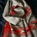 Authentic 100% Himalayan Yak Wool Beige Diamond Weave Stole