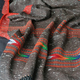 Pure 100% Himalayan Yak Wool Brown Diamond Weave Stole