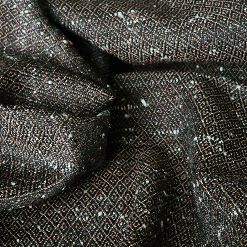 Pure 100% Himalayan Yak Wool Brown Diamond Weave Stole