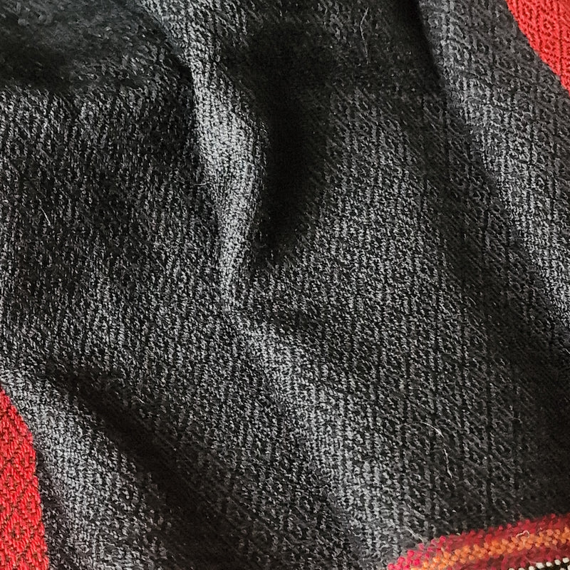 Himalayan Pure 100% Yak Wool Stole Diamond Weave in Black