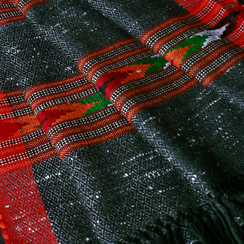 100% Pure Authentic Himalayan Yak Wool Grey Diamond Weave Stole