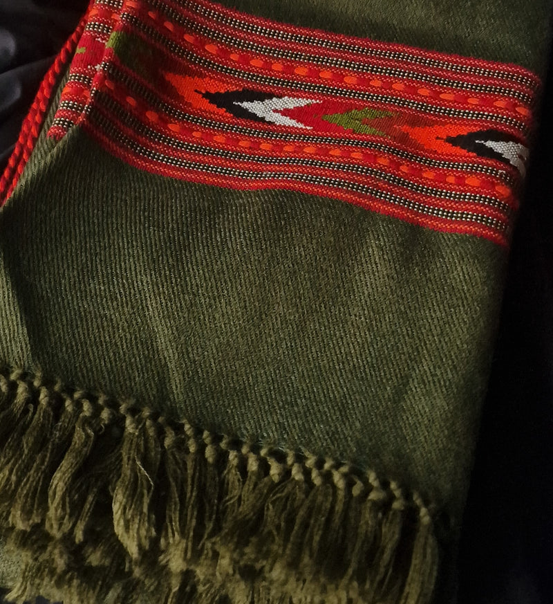 Authentic 100% Himalayan Green Yak Wool Shawl