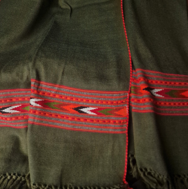 Authentic 100% Himalayan Green Yak Wool Shawl
