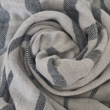 Striped White and Grey Kashmiri Pashmina Wrap - For Men
