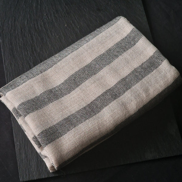 Striped White and Grey Kashmiri Pashmina Wrap - For Men