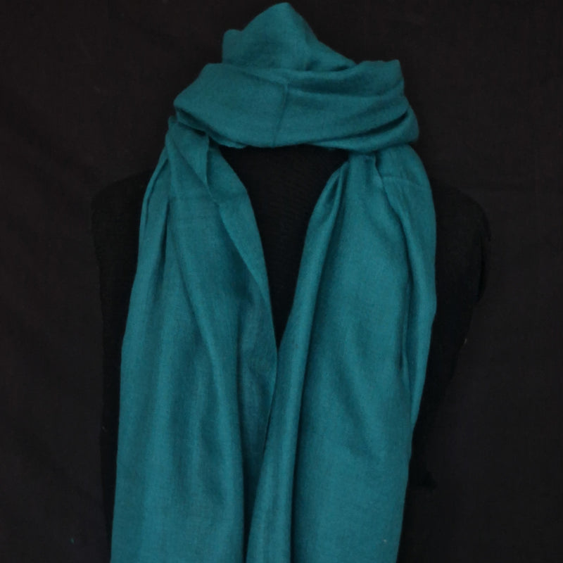 Handloom Cashmere Pashmina 100% Pure Stole - Antiqua Aqua