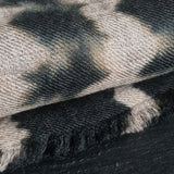 Luxury Handcrafted Tie-Dyed Kashmiri Pashmina Shawl - Hollyhock Black