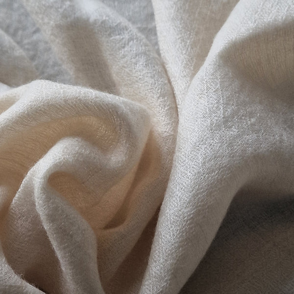 100% Cashmere Soft Kashmir Pashmina Stoles -  Chiffon White