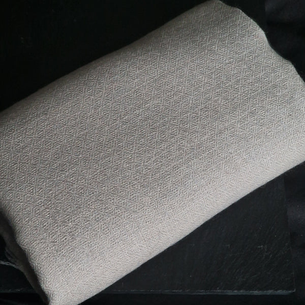Natural Diamond Weave 100% Pashmina Kashmir Stole - Soft White