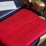 Luxurious Red Kashmiri Diamond Weave Pashmina Scarf - Cherry Red