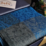 Bright Blue Kashmiri Paisley Weave Pashmina Scarf - Lapis Lazuli