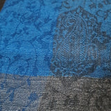 Bright Blue Kashmiri Paisley Weave Pashmina Scarf - Lapis Lazuli
