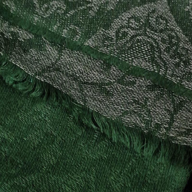 Authentic Kashmiri Paisley Weave Green Pashmina Scarf - Emerald Green