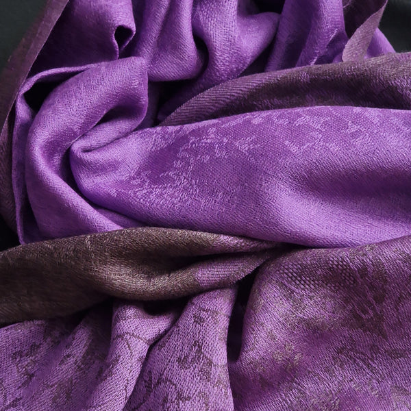 Beautiful Paisley Weave Kashmiri Purple Pashmina Scarf - Lavender