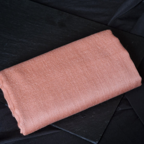 Luxury Soft Diamond Weave Pink Kashmiri Pashmina Scarf - Tea Rose Pink