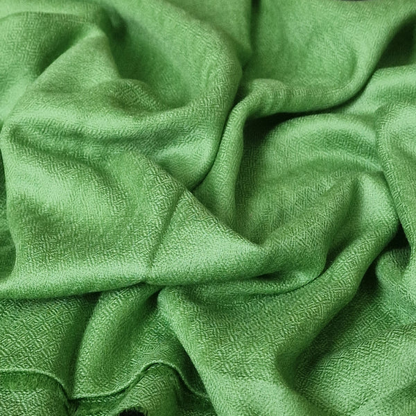 Bright Green Kashmiri Soft Diamond Weave Pashmina Scarf - Jade