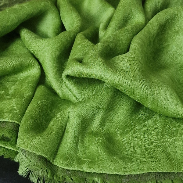 Green Pashmina Kashmiri Paisley Weave Scarf - Kelly Green