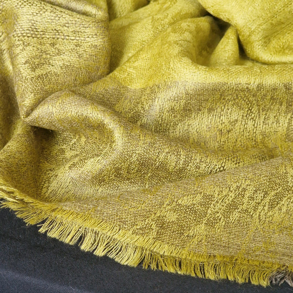 Bright Paisley Weave Handwoven Kashmiri Pashmina Scarf - Tea Green