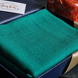 Kashmiri Diamond Weave Handwoven Pashmina Scarf - Turquoise Blue