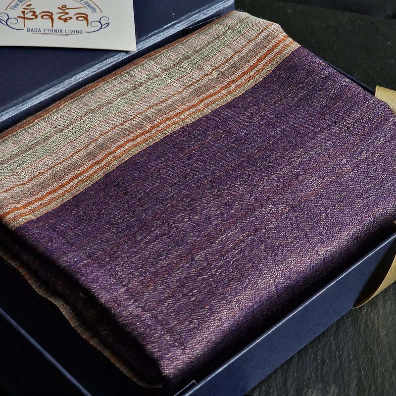 Warm Kashmiri Scarf Dark Purple Pashmina Wrap - Purple Haze