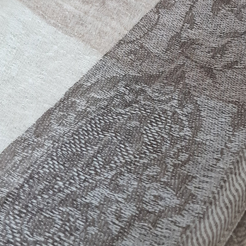Kashmiri Paisley Weave Handwoven Pashmina Scarf - Cream white