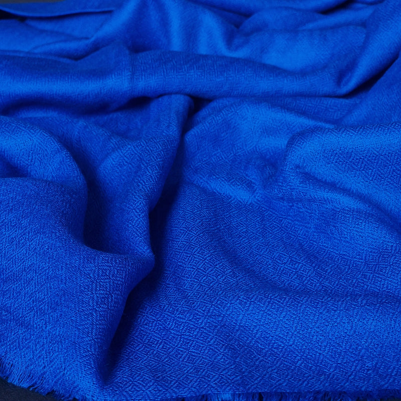 Authentic Kashmiri Diamond Weave Pashmina Scarf - Blue
