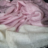 Multi-Coloured White, Pink, Brown Kashmiri Pashmina Scarf - Neapolitan