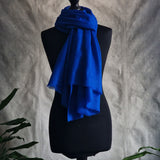 Authentic Kashmiri Diamond Weave Pashmina Scarf - Blue