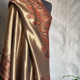 Moonlight Pashmina – Gold-Red Two-Tone Darbar Kani Shawl