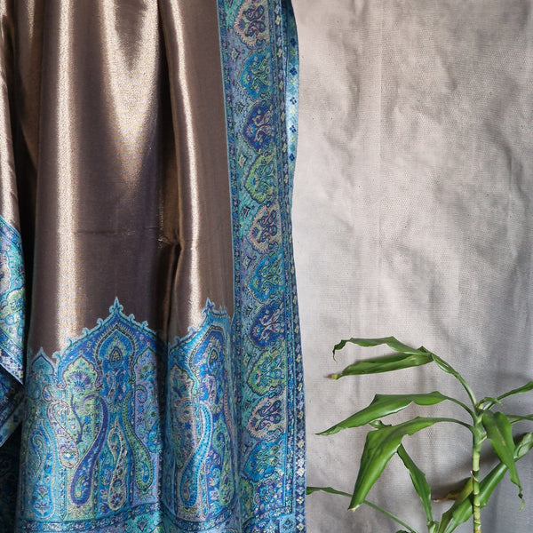 Moonlight Pashmina – Blue-Gold Two-Tone Kani Shawl