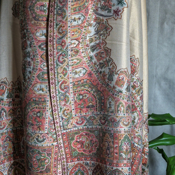 Moonlight Pashmina Shawl Two Tone Mughal border- Marigold New Collection!