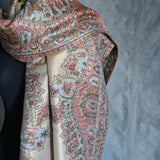 Moonlight Pashmina Shawl Two Tone Mughal border- Marigold New Collection!