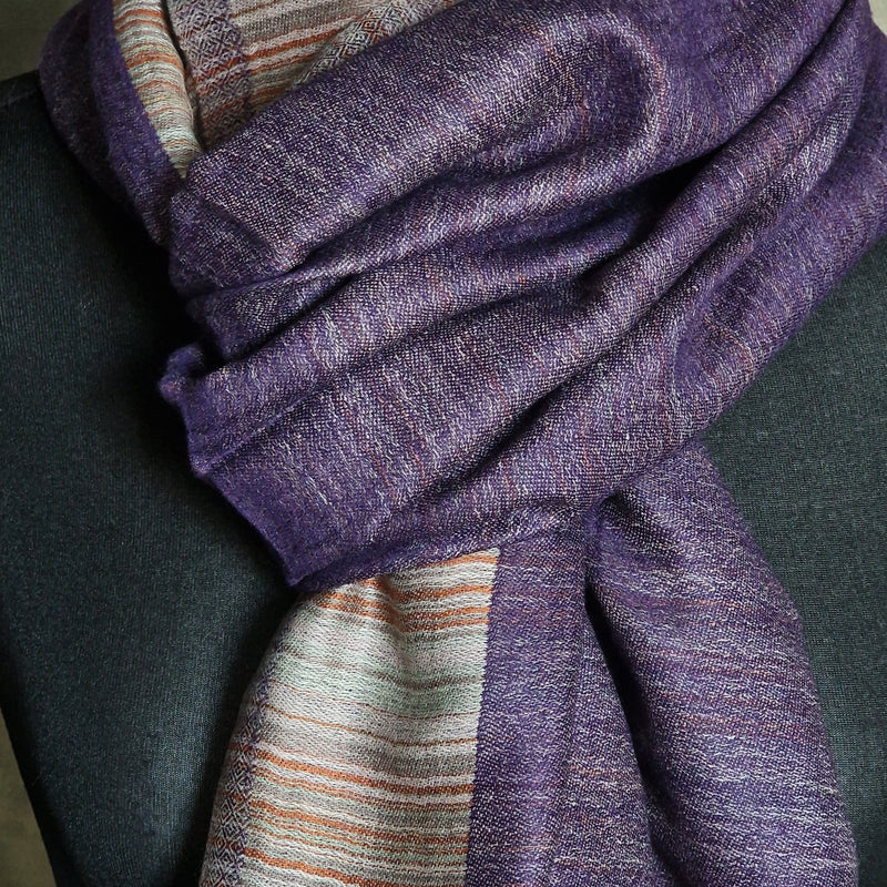 Warm Kashmiri Scarf Dark Purple Pashmina Wrap - Purple Haze